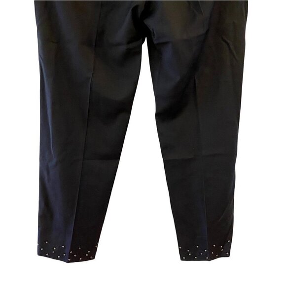 The Kooples Womens Stretch Smocking Pants Black Pockets Stud Wool 4/M 38 New - Picture 7 of 12